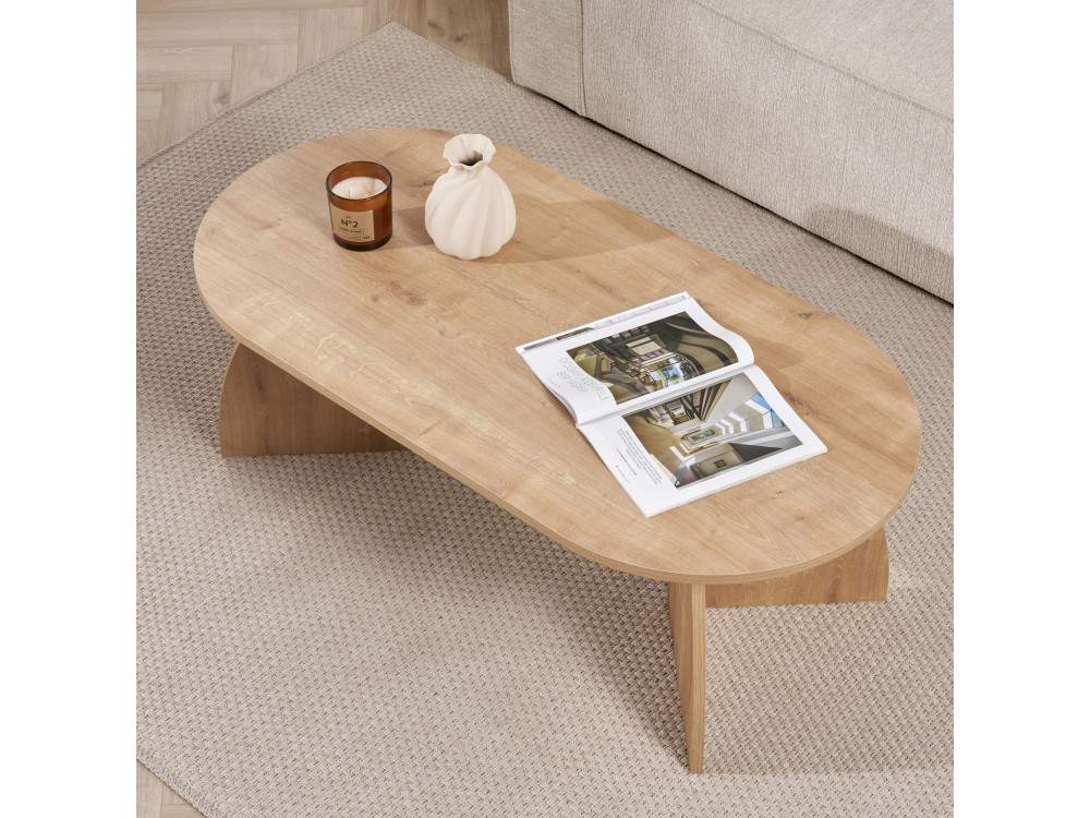 Melina" wooden coffee table 120 x 60 x 40 cm - Sapphire oak
