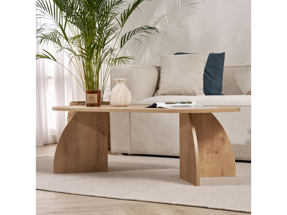 Melina" wooden coffee table 120 x 60 x 40 cm - Sapphire oak