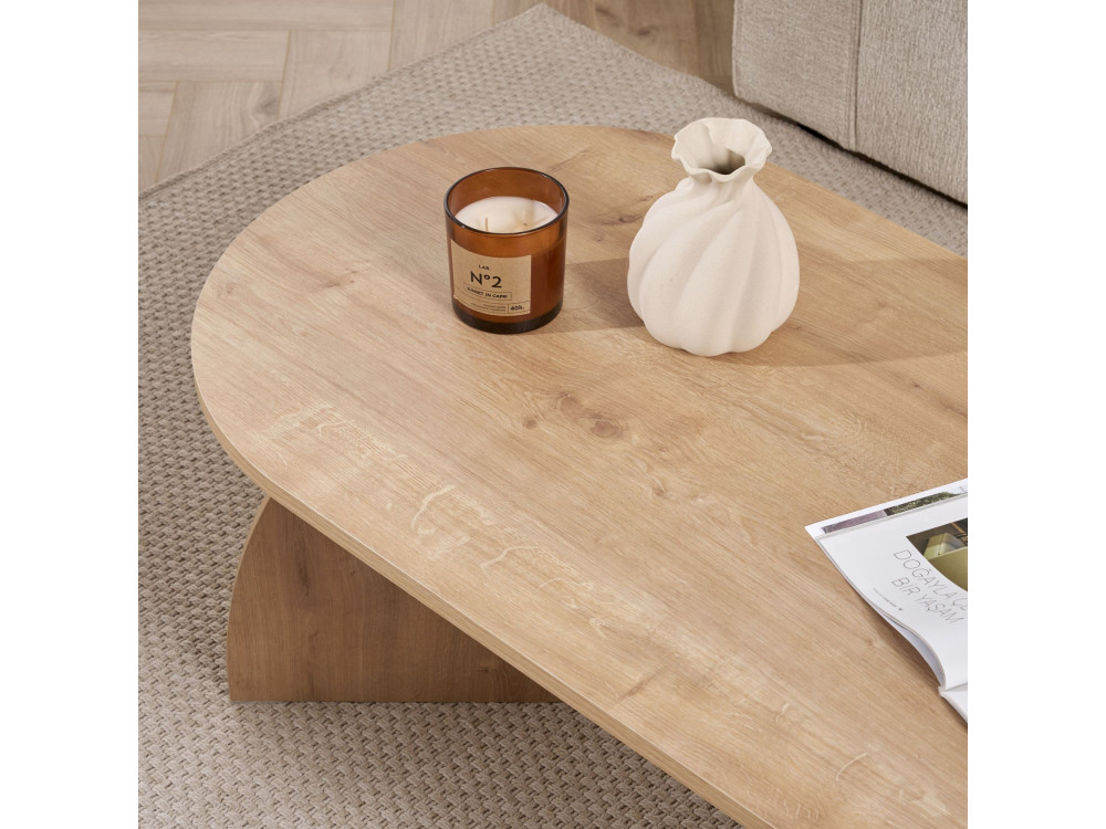 Melina" wooden coffee table 120 x 60 x 40 cm - Sapphire oak
