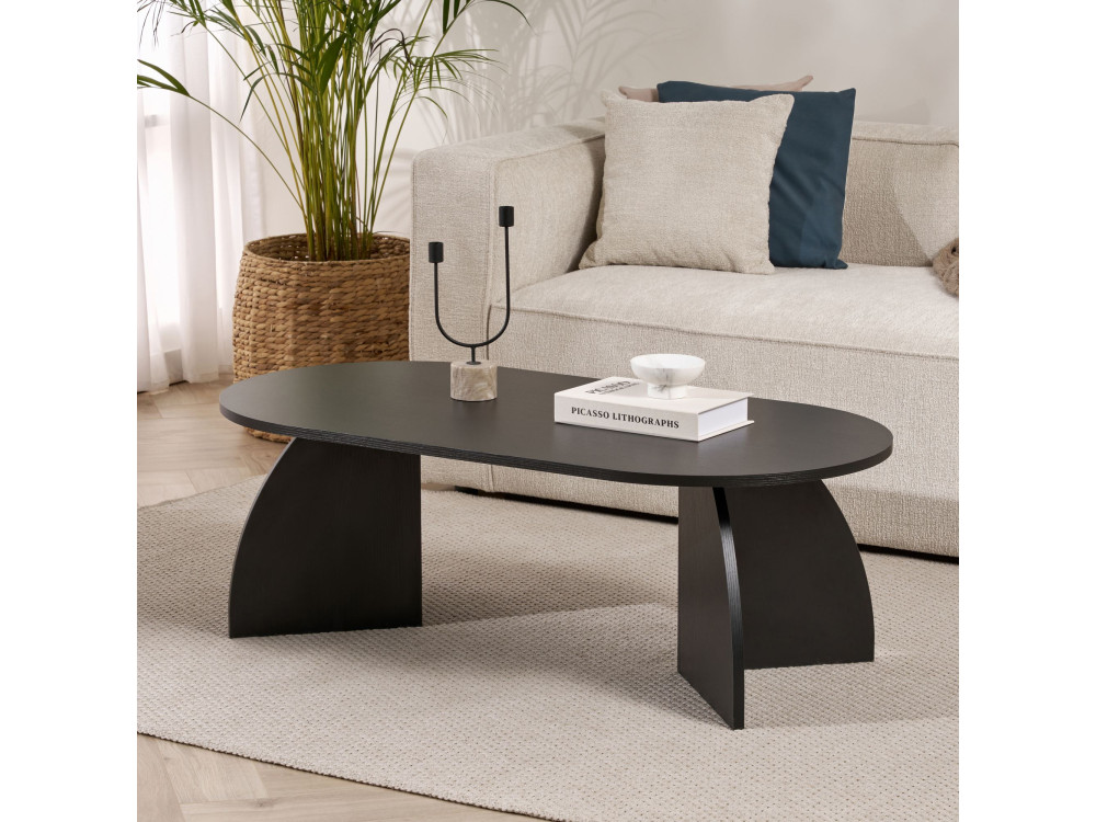 Melina" wooden coffee table 120 x 60 x 40 cm - Black wood