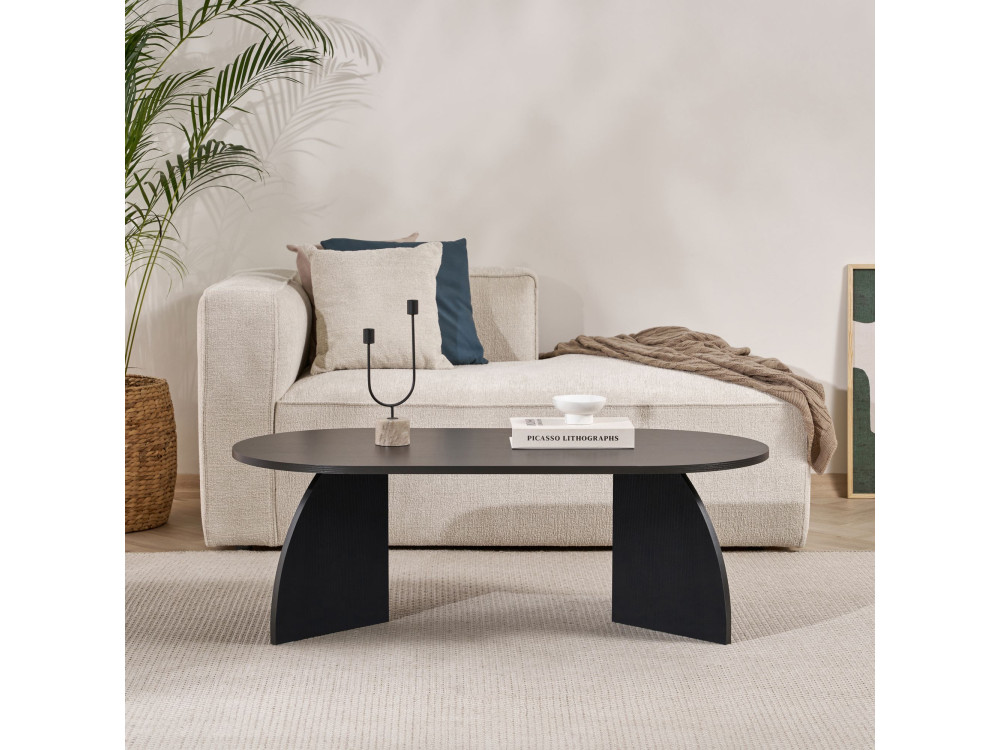 Melina" wooden coffee table 120 x 60 x 40 cm - Black wood