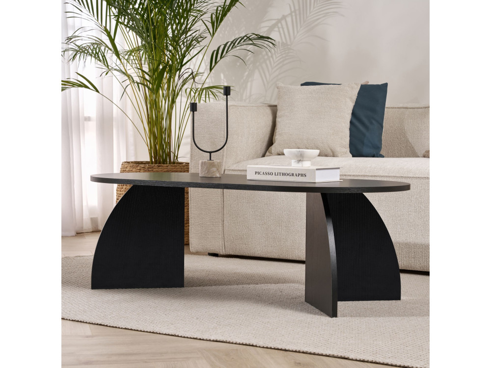 Melina" wooden coffee table 120 x 60 x 40 cm - Black wood