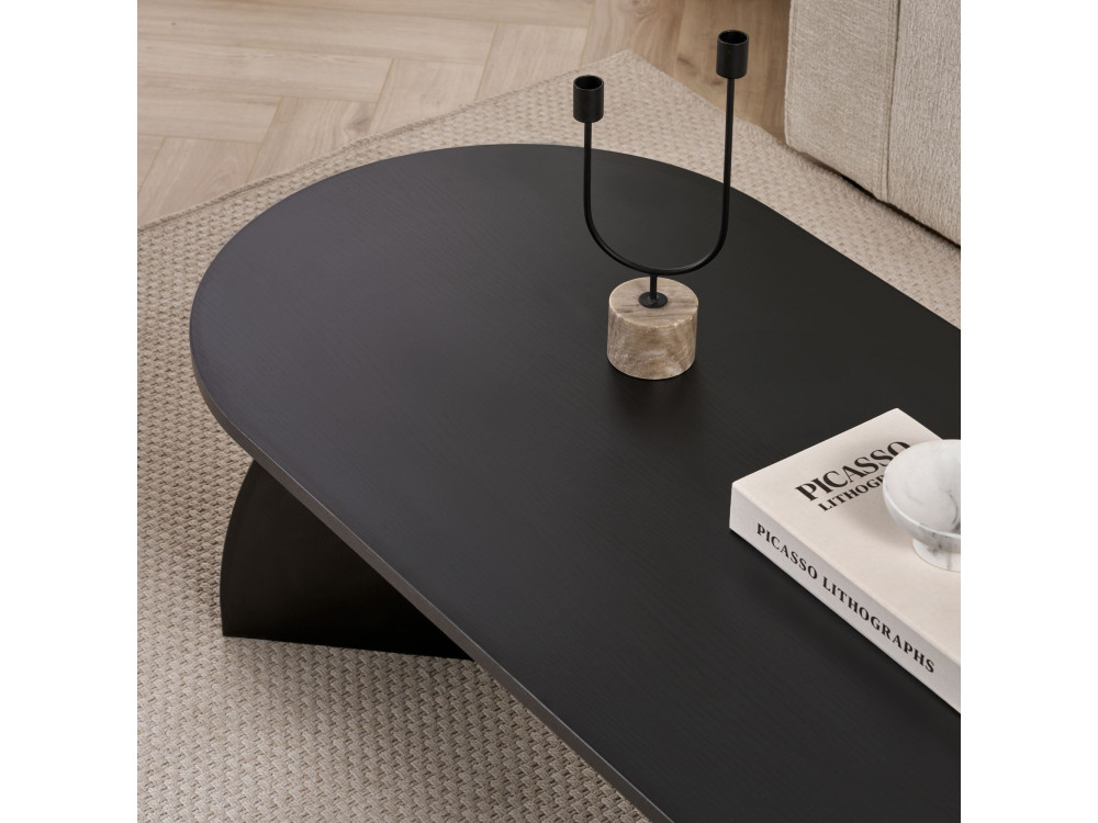 Melina" wooden coffee table 120 x 60 x 40 cm - Black wood