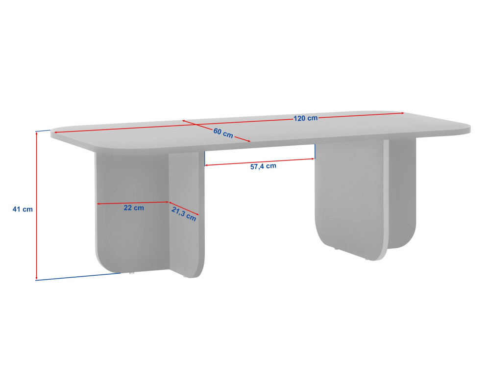 Akira" wooden coffee table 120 x 60 x 41 cm - Atlantic pine