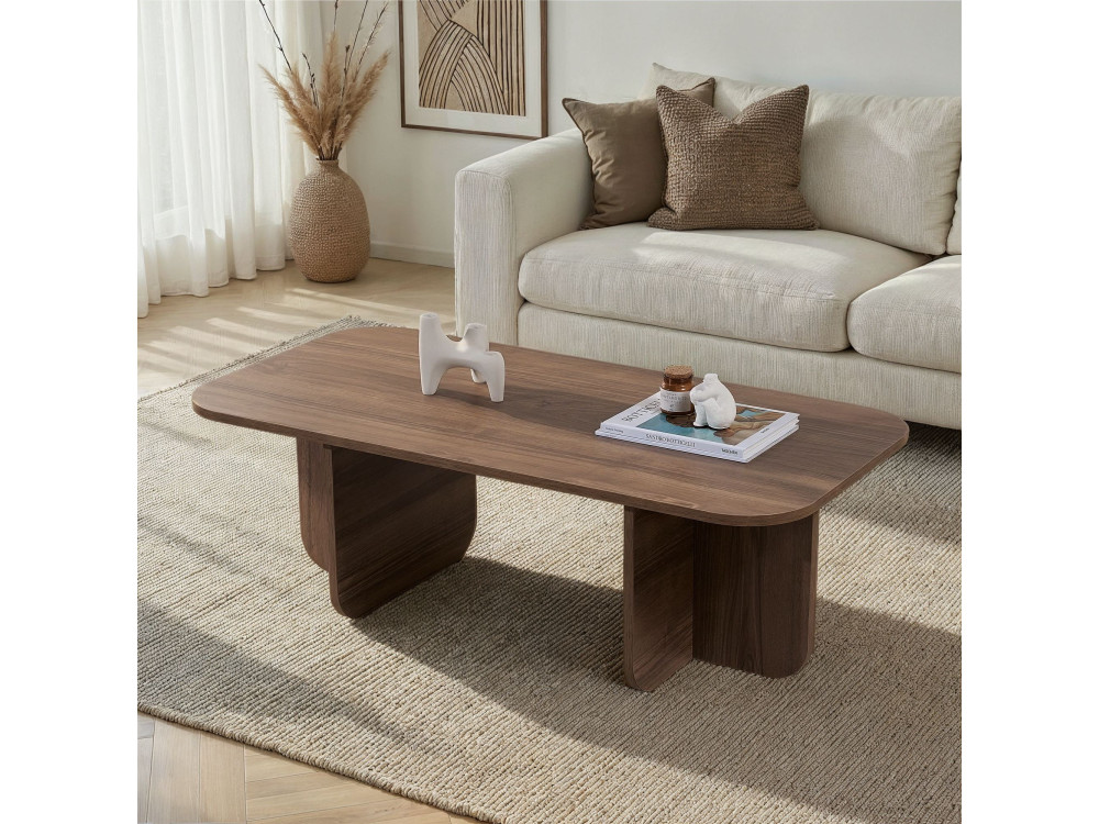 Akira" wooden coffee table 120 x 60 x 41 cm - Walnut