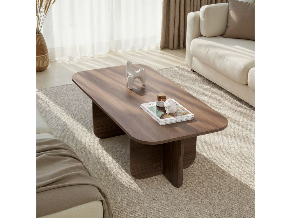 Akira" wooden coffee table 120 x 60 x 41 cm - Walnut