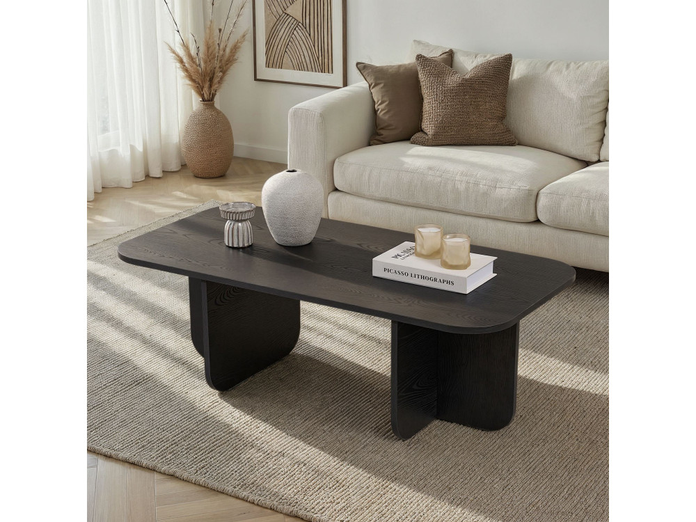 Akira" wooden coffee table 120 x 60 x 41 cm - Black wood