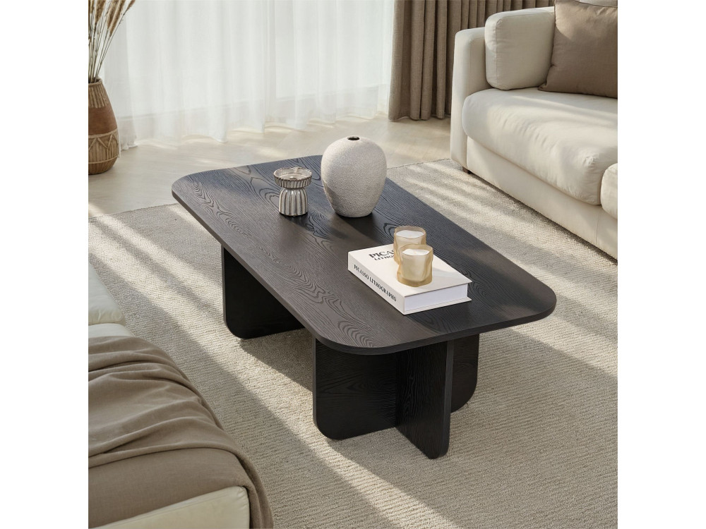 Akira" wooden coffee table 120 x 60 x 41 cm - Black wood