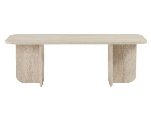 Akira" wooden coffee table 120 x 60 x 41 cm - Travertine