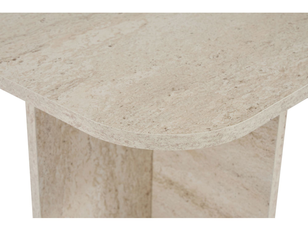 Akira" wooden coffee table 120 x 60 x 41 cm - Travertine