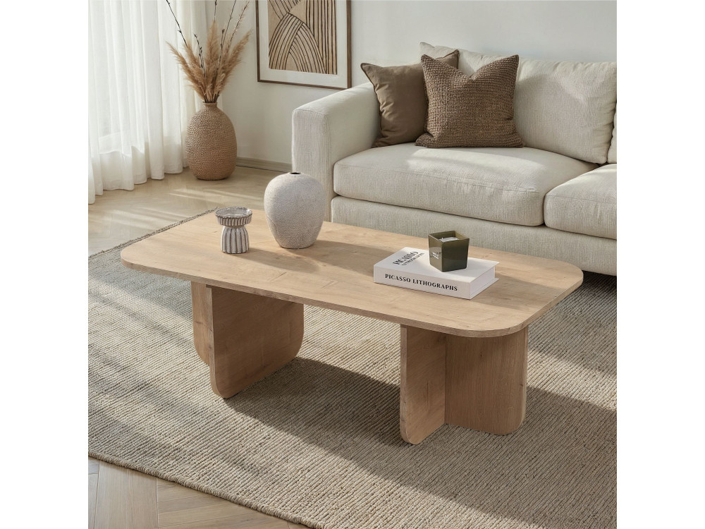 Akira" wooden coffee table 120 x 60 x 41 cm - Sapphire oak
