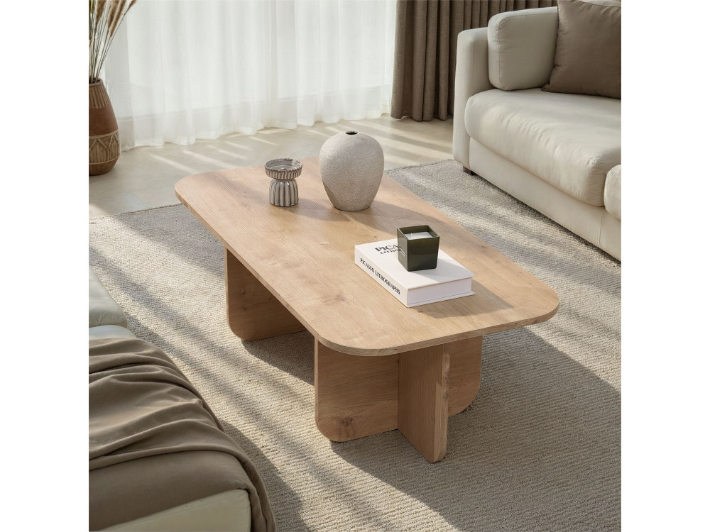 Akira" wooden coffee table 120 x 60 x 41 cm - Sapphire oak