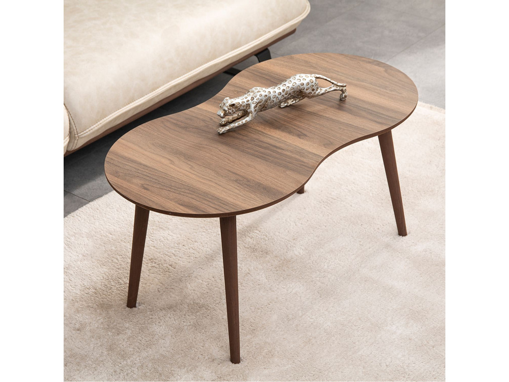 Moon" wooden coffee table 99 x 54 x 45 cm - Walnut