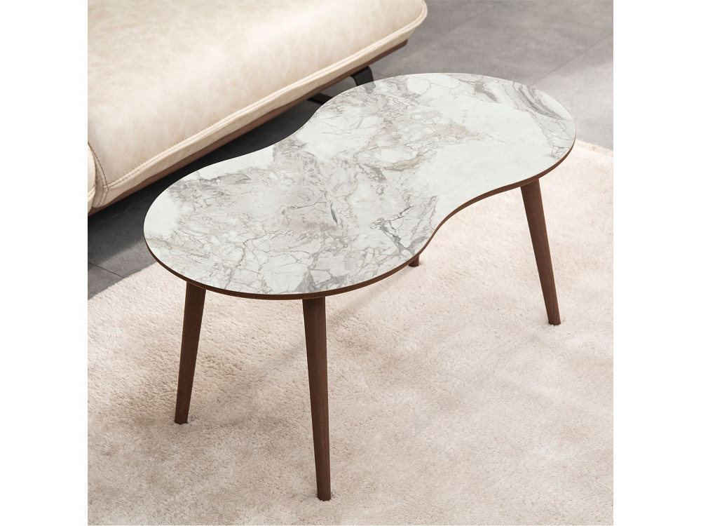 Moon" wooden coffee table 99 x 54 x 45 cm - White