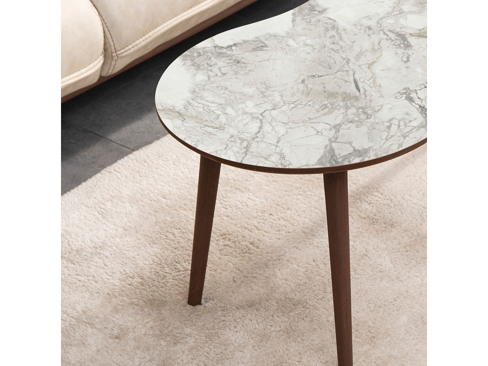 Moon" wooden coffee table 99 x 54 x 45 cm - White