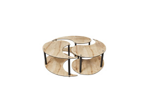Yin" wooden coffee table set 70 x 70 x 38 cm - Oak
