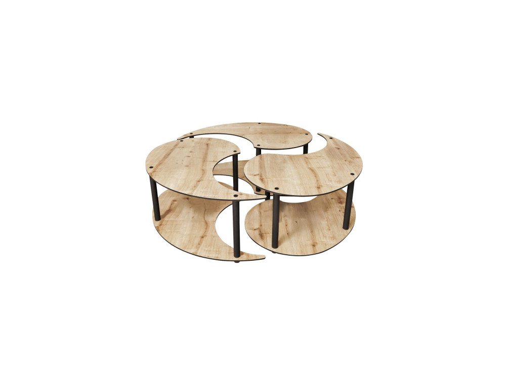 Yin" wooden coffee table set 70 x 70 x 38 cm - Oak