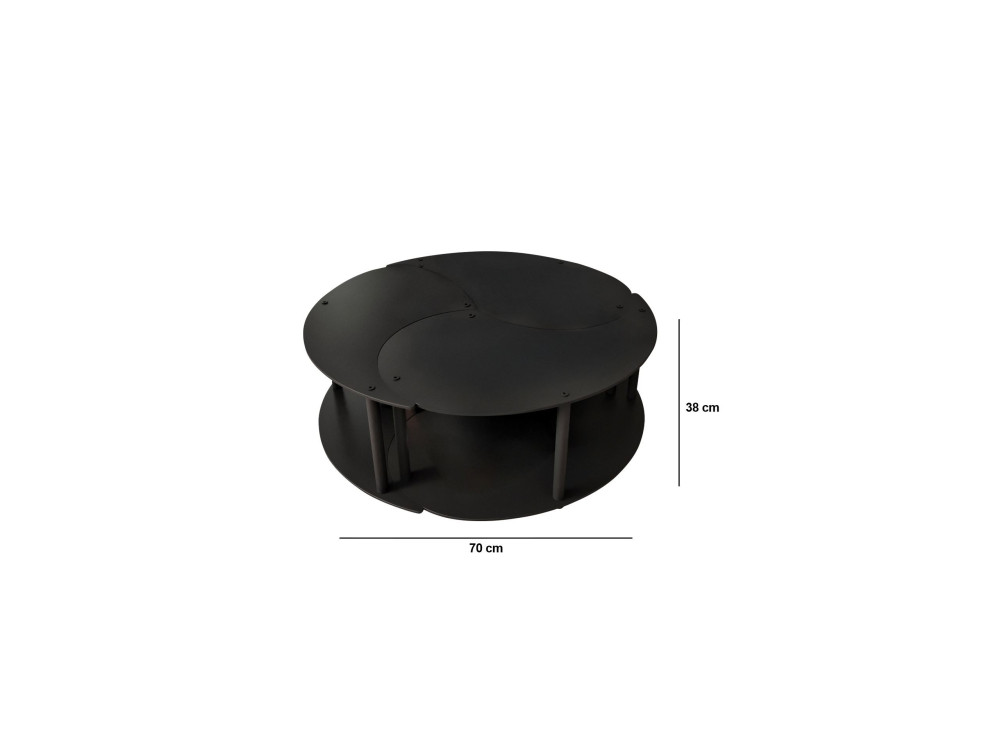 Yin" wooden coffee table set 70 x 70 x 38 cm - Black