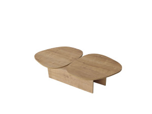 Stones" wooden coffee table 125 x 60 x 38 cm - Sapphire oak