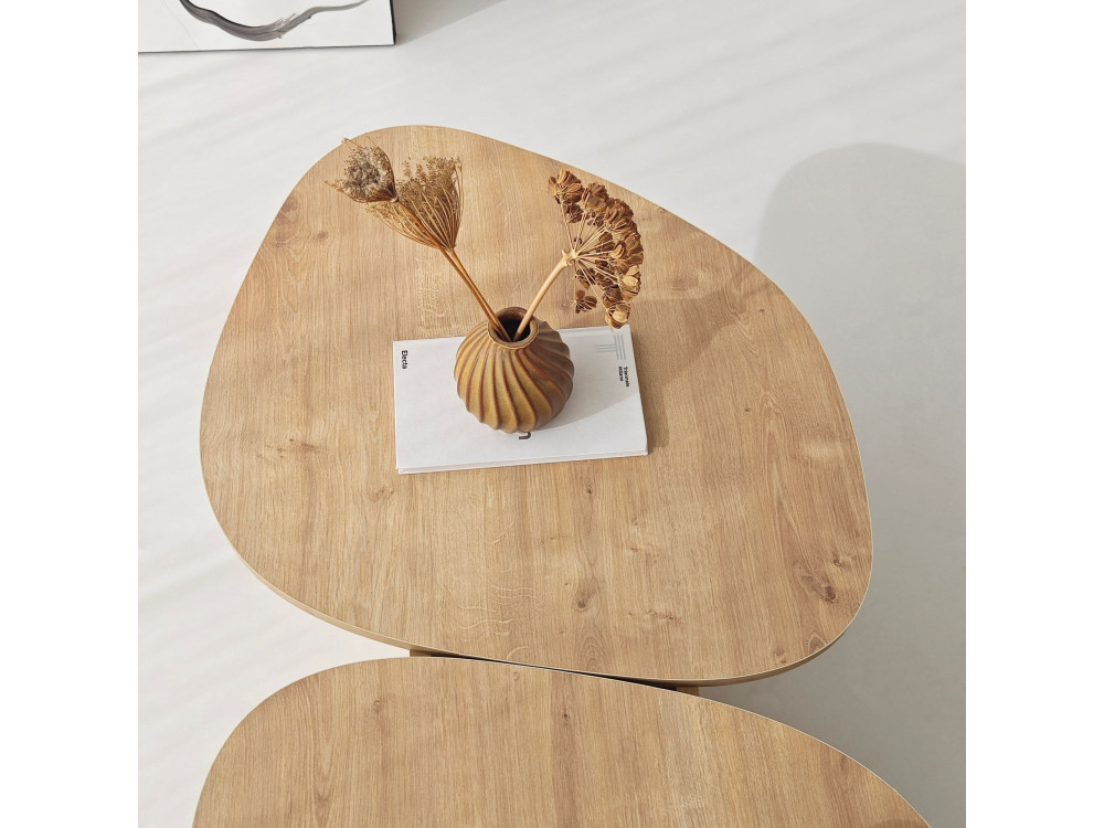 Stones" wooden coffee table 125 x 60 x 38 cm - Sapphire oak