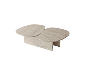 Wooden coffee table "Stones" 125 x 60 x 38 cm - Travertine