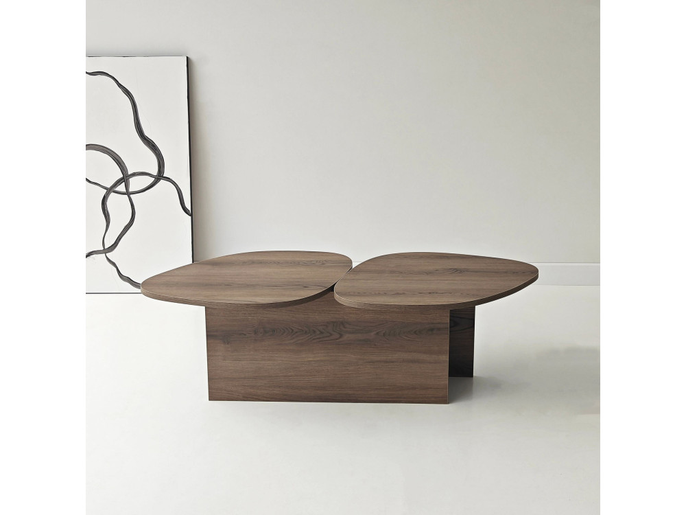 Wooden coffee table "Stones" 125 x 60 x 38 cm - Walnut