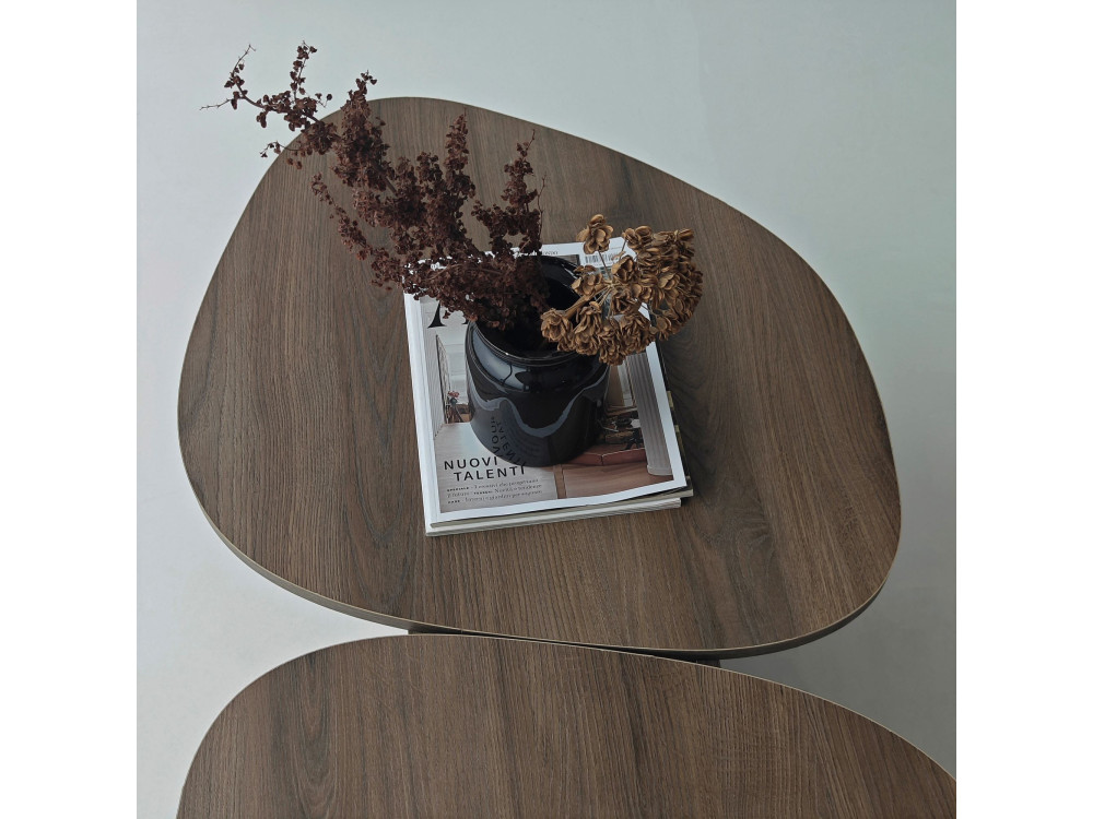 Wooden coffee table "Stones" 125 x 60 x 38 cm - Walnut