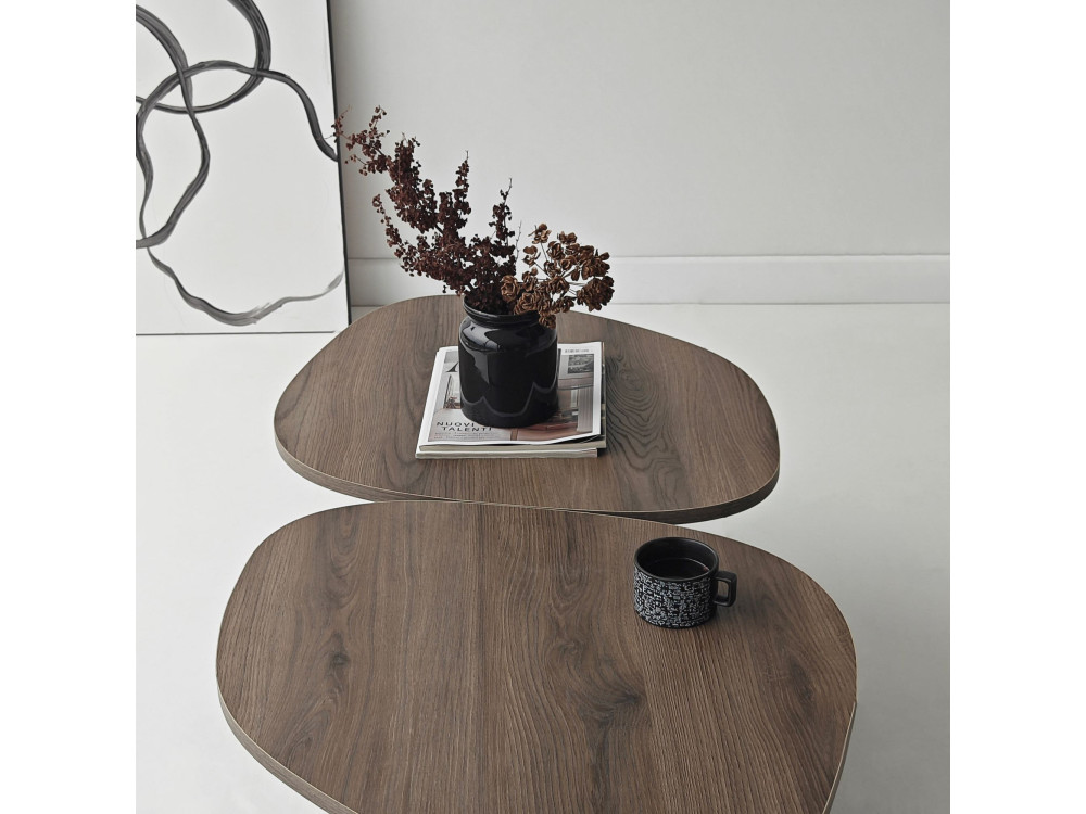 Wooden coffee table "Stones" 125 x 60 x 38 cm - Walnut