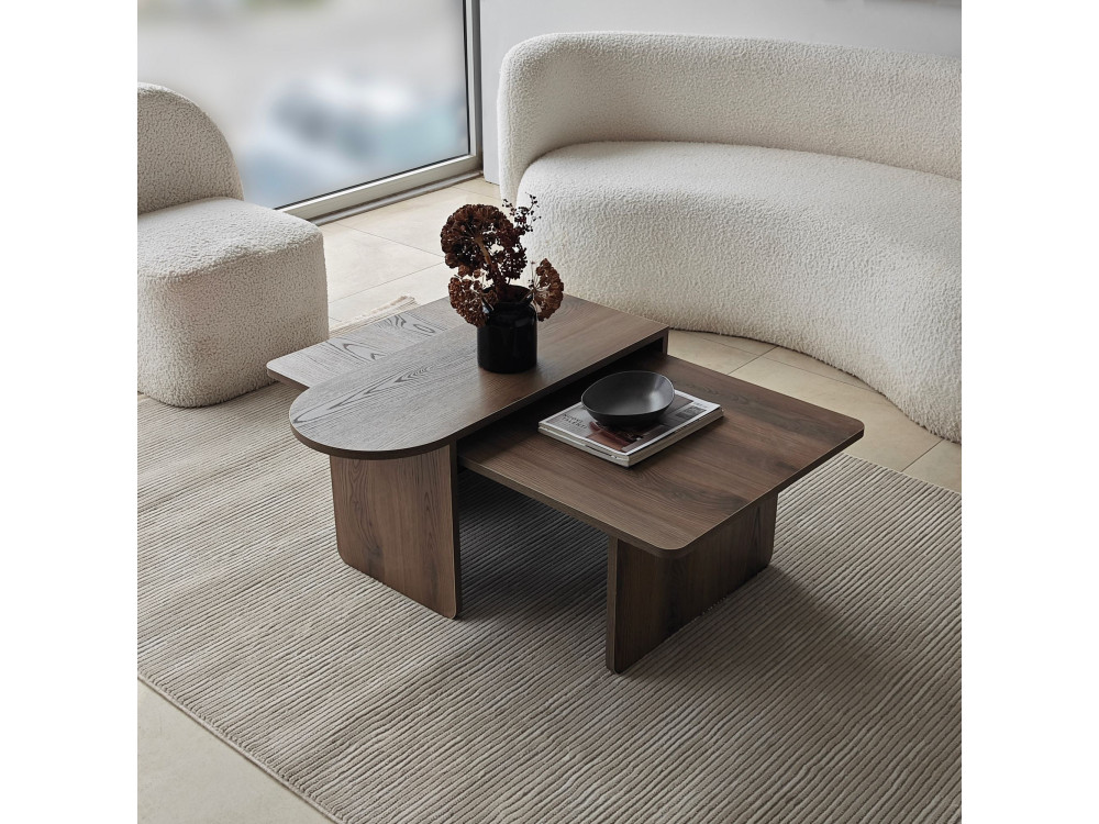 Paris" wooden coffee table set 105 x 60 x 35 cm - Bronze