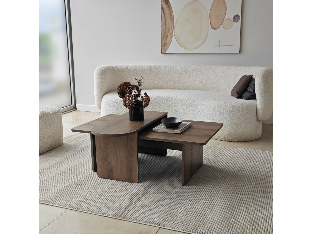 Paris" wooden coffee table set 105 x 60 x 35 cm - Bronze