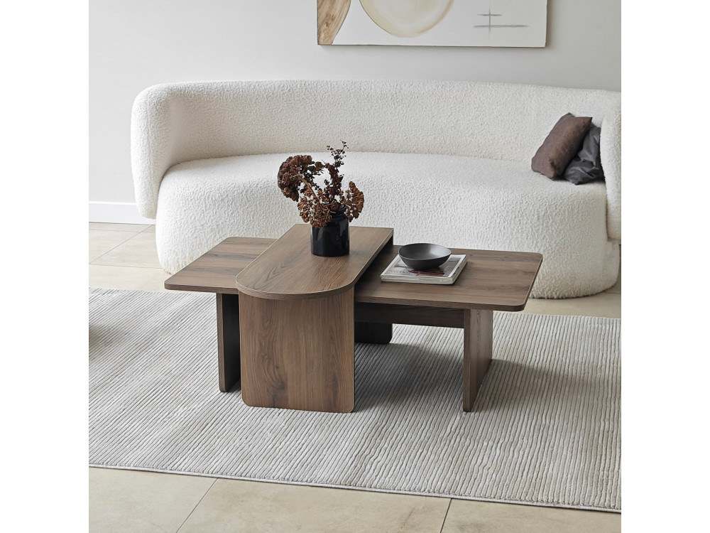 Paris" wooden coffee table set 105 x 60 x 35 cm - Bronze