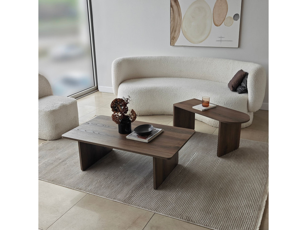 Paris" wooden coffee table set 105 x 60 x 35 cm - Bronze