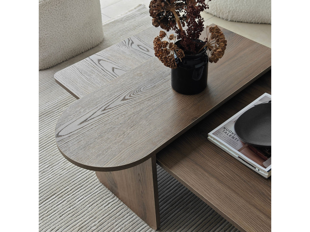 Paris" wooden coffee table set 105 x 60 x 35 cm - Bronze