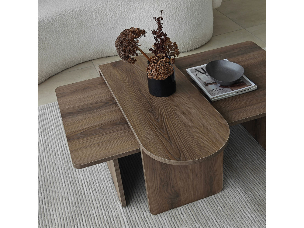 Paris" wooden coffee table set 105 x 60 x 35 cm - Bronze