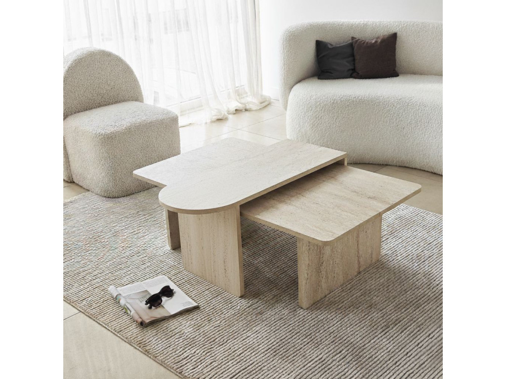 Paris" wooden coffee table set 105 x 60 x 35 cm - Bronze