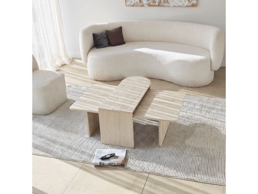 Paris" wooden coffee table set 105 x 60 x 35 cm - Bronze