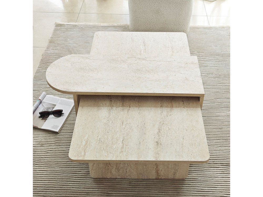 Paris" wooden coffee table set 105 x 60 x 35 cm - Bronze