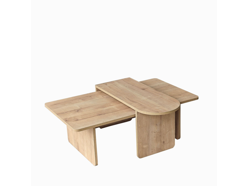 Paris" wooden coffee table set 105 x 60 x 35 cm - Bronze