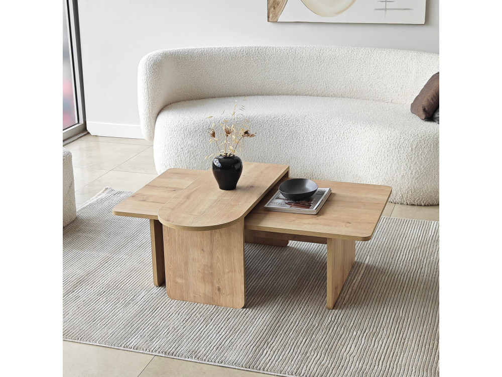 Paris" wooden coffee table set 105 x 60 x 35 cm - Bronze