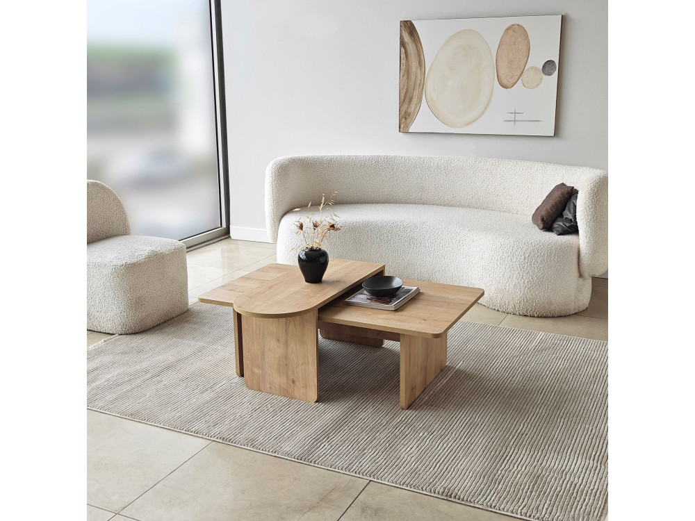 Paris" wooden coffee table set 105 x 60 x 35 cm - Bronze