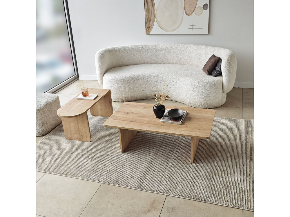 Paris" wooden coffee table set 105 x 60 x 35 cm - Bronze
