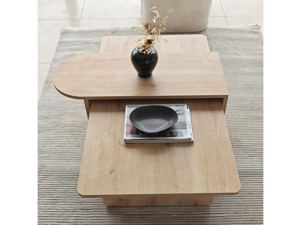Paris" wooden coffee table set 105 x 60 x 35 cm - Bronze