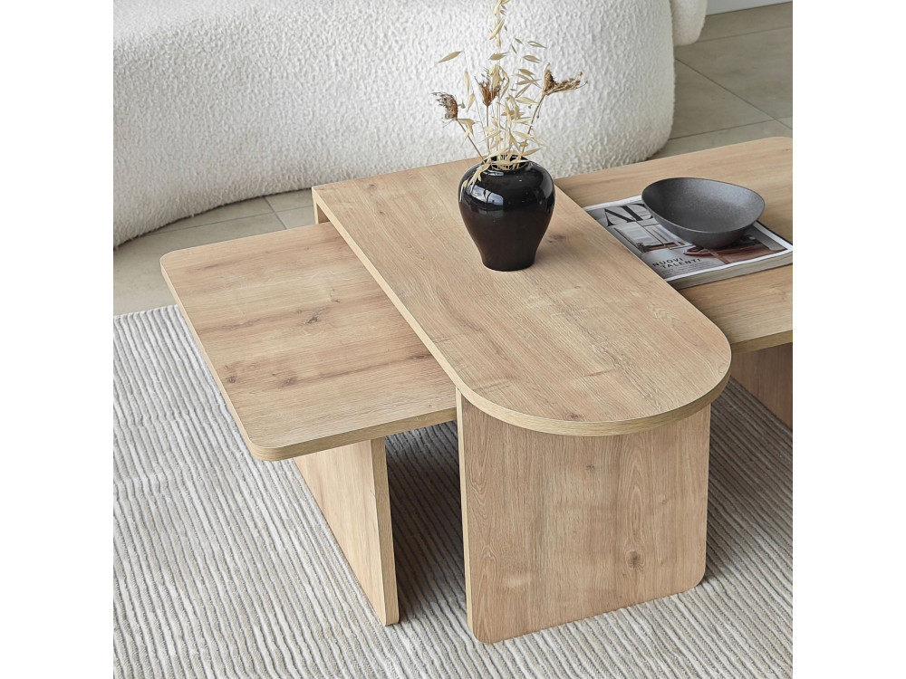 Paris" wooden coffee table set 105 x 60 x 35 cm - Bronze