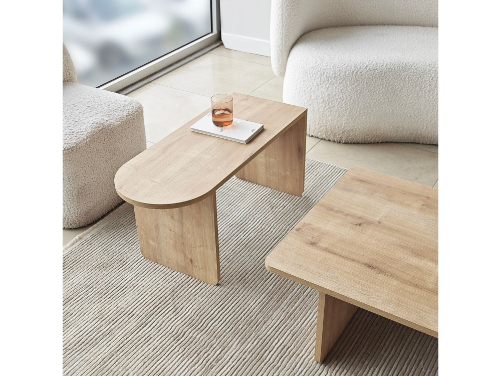 Paris" wooden coffee table set 105 x 60 x 35 cm - Bronze