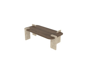 Leapiri" wooden coffee table - 120 x 60 x 35 cm - Brown