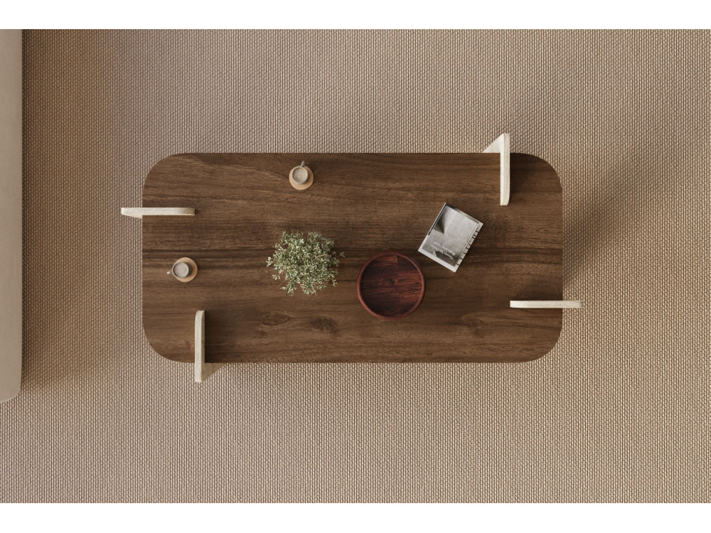 Leapiri" wooden coffee table - 120 x 60 x 35 cm - Brown