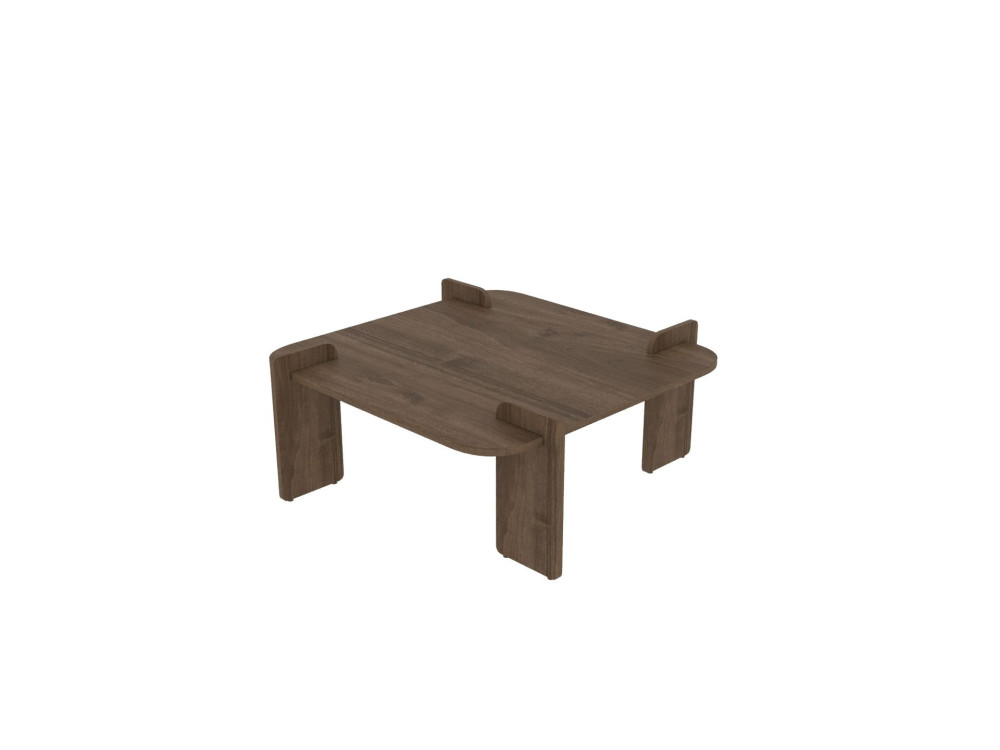 Woog" wooden coffee table 90 x 90 x 35 cm - Walnut