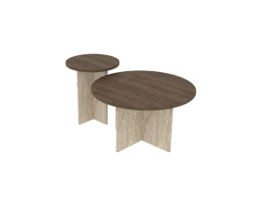 Private" wooden coffee table set 70 x 70 x 40 cm - Walnut