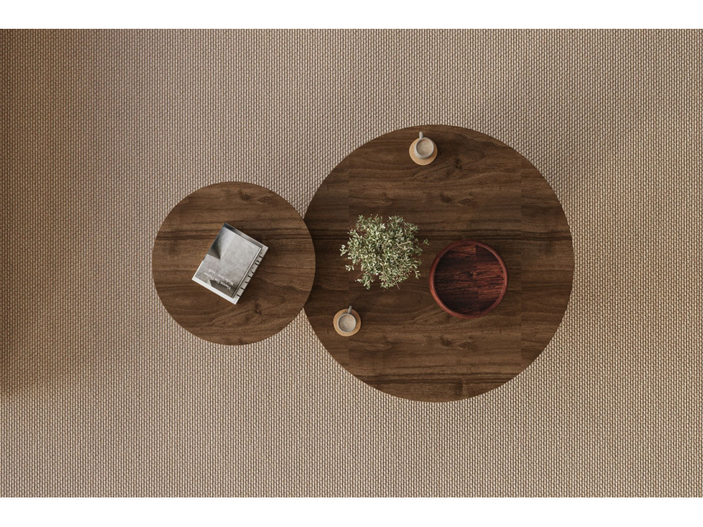 Private" wooden coffee table set 70 x 70 x 40 cm - Walnut