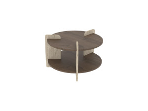 Oalla" wooden coffee table 70 x 70 x 45 cm - Walnut